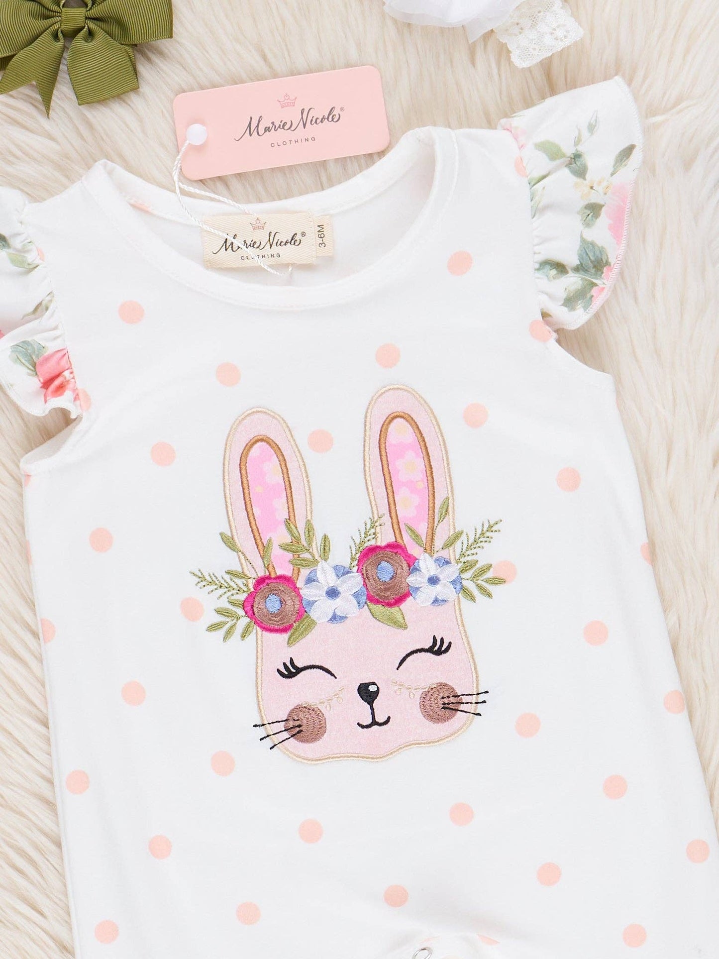Floral Bunny Ruffle Romper