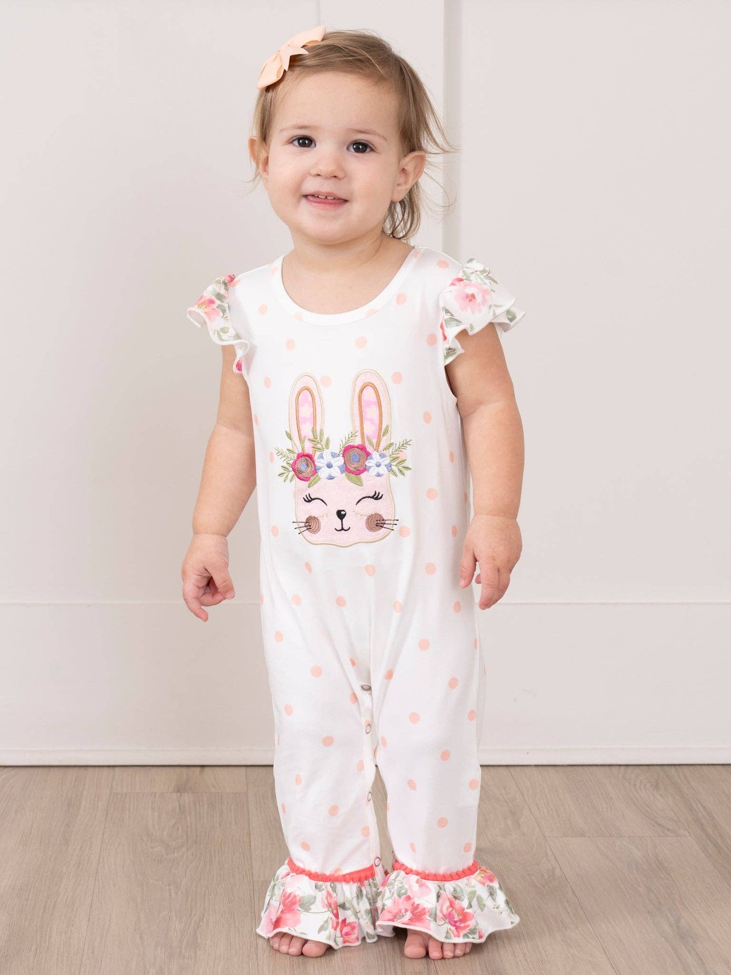 Floral Bunny Ruffle Romper