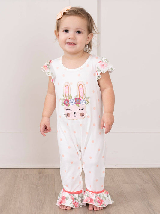 Floral Bunny Ruffle Romper