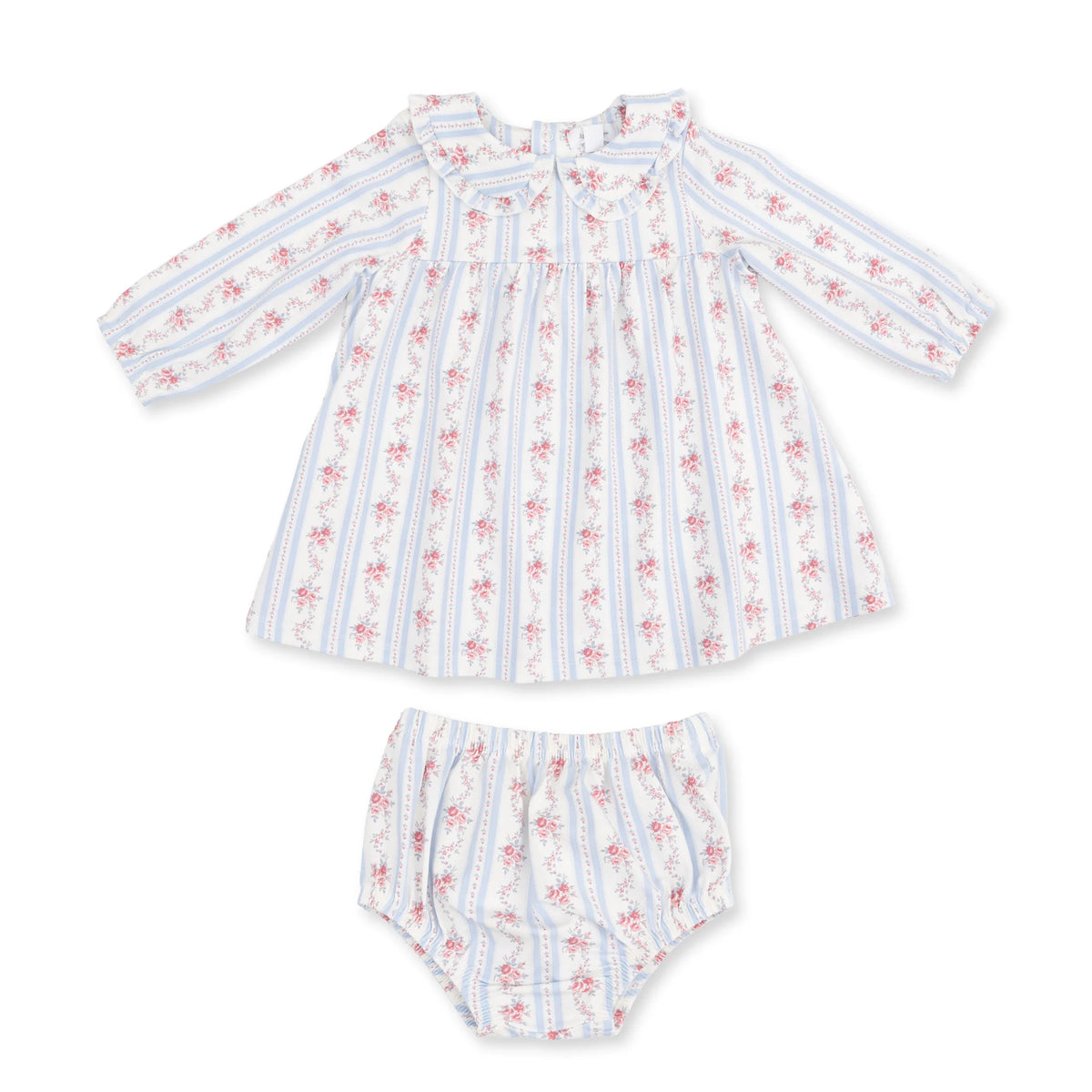 Anna Floral Peter Pan Ruffle Collar Dress & Bloomer