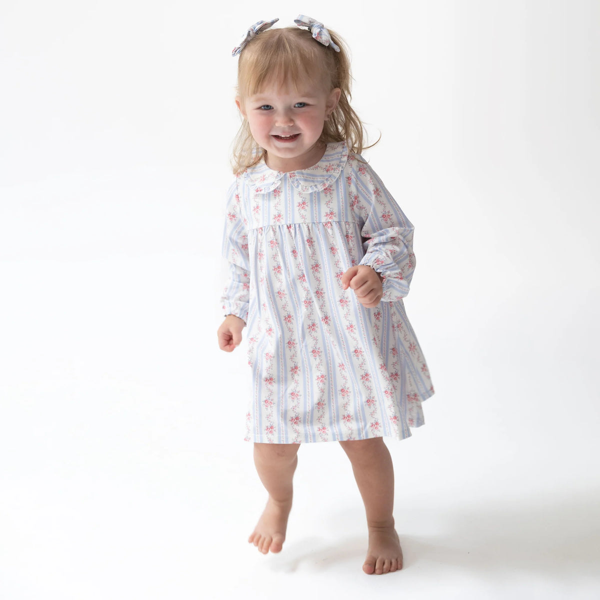 Anna Floral Peter Pan Ruffle Collar Dress & Bloomer