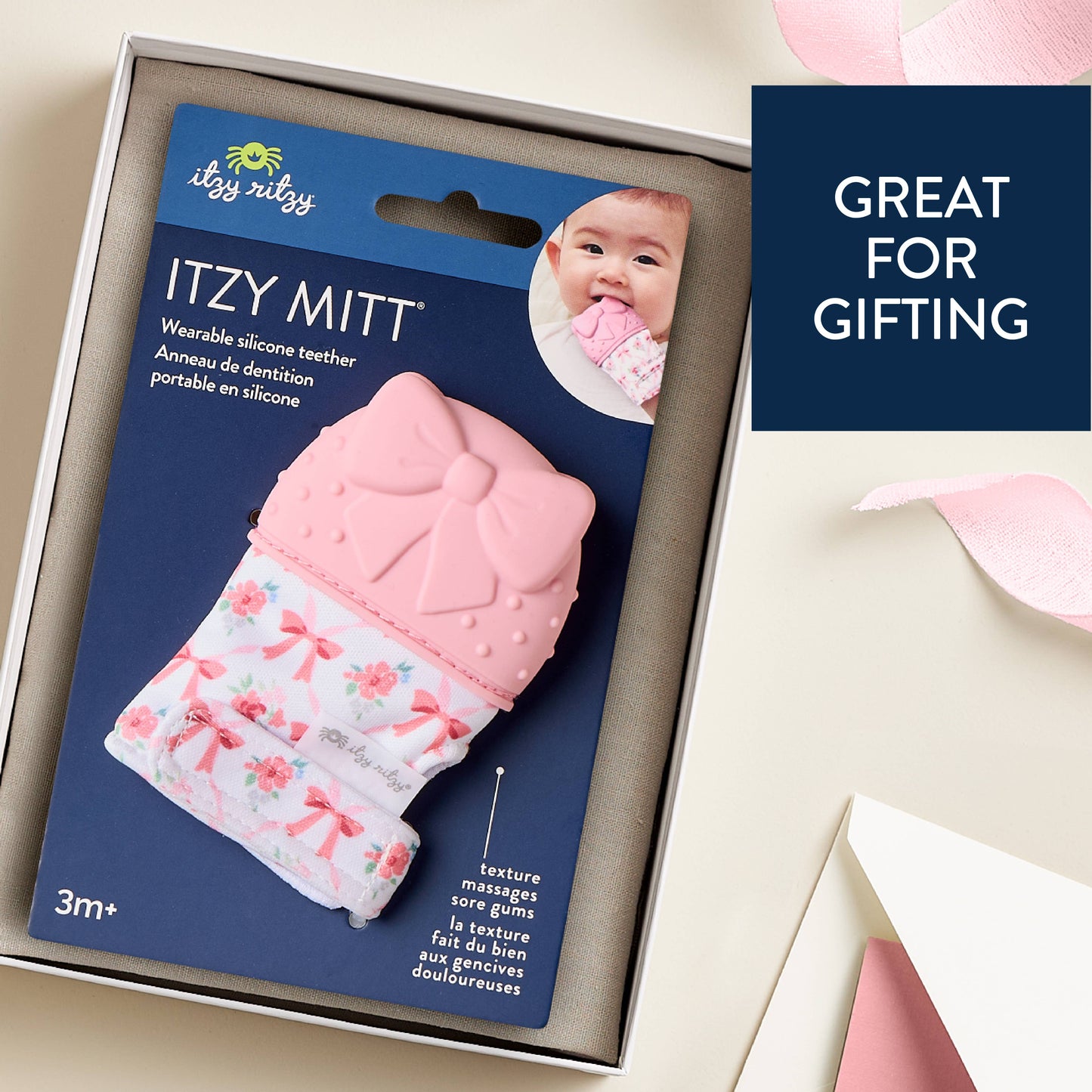 Bow Silicone Teething Mitt