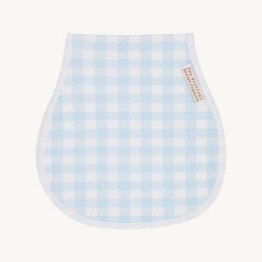 Blue Gingham Burp Cloth