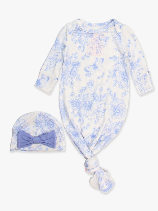 Knotted Sleep Gown & Hat Set