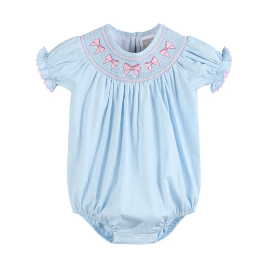 Pink Bow Smocked Bubble/Dress