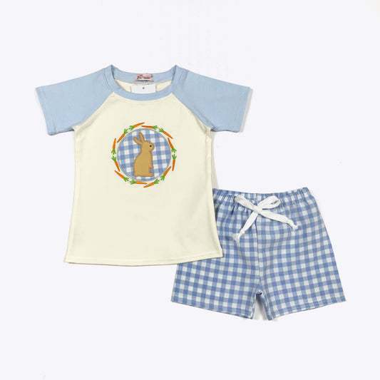 Blue Plaid Bunny Boy Set