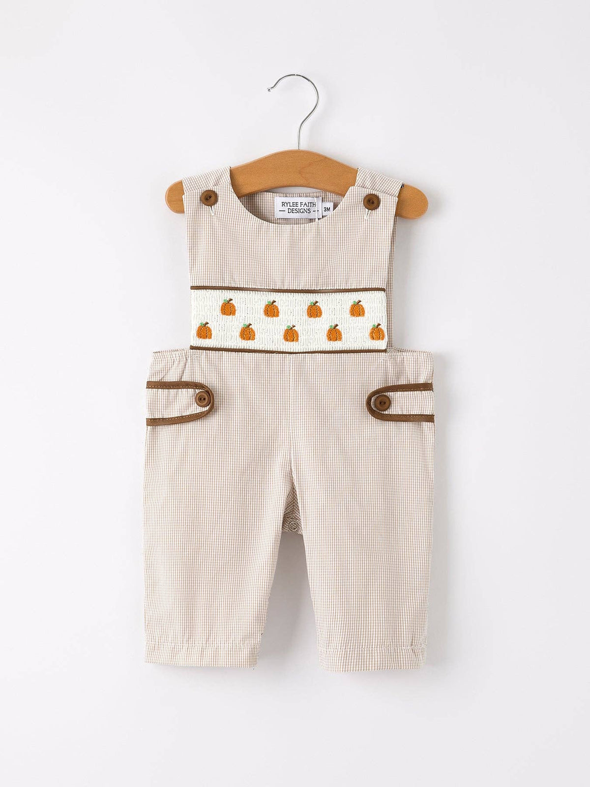 Pumpkin Smocked Boys Romper