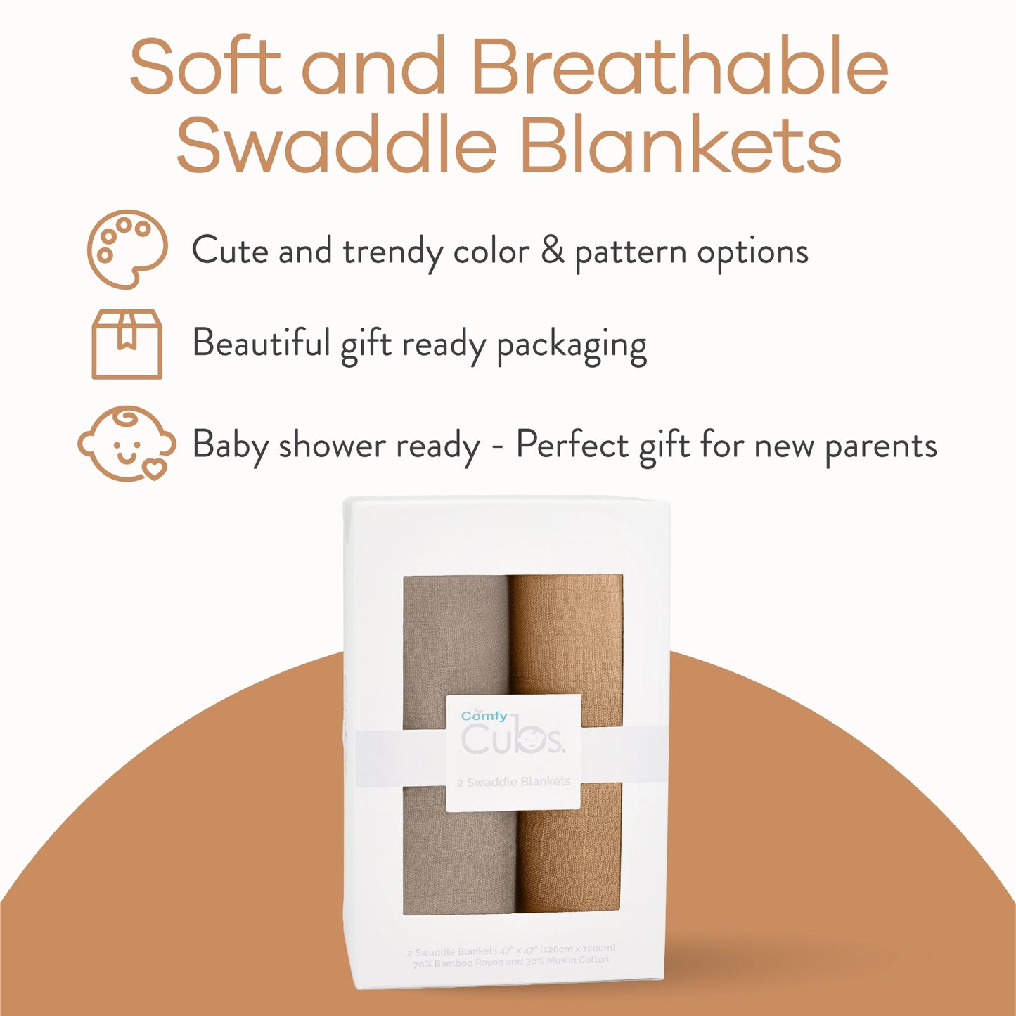 Baby Muslin Swaddle Blankets - Cedar and Caramel