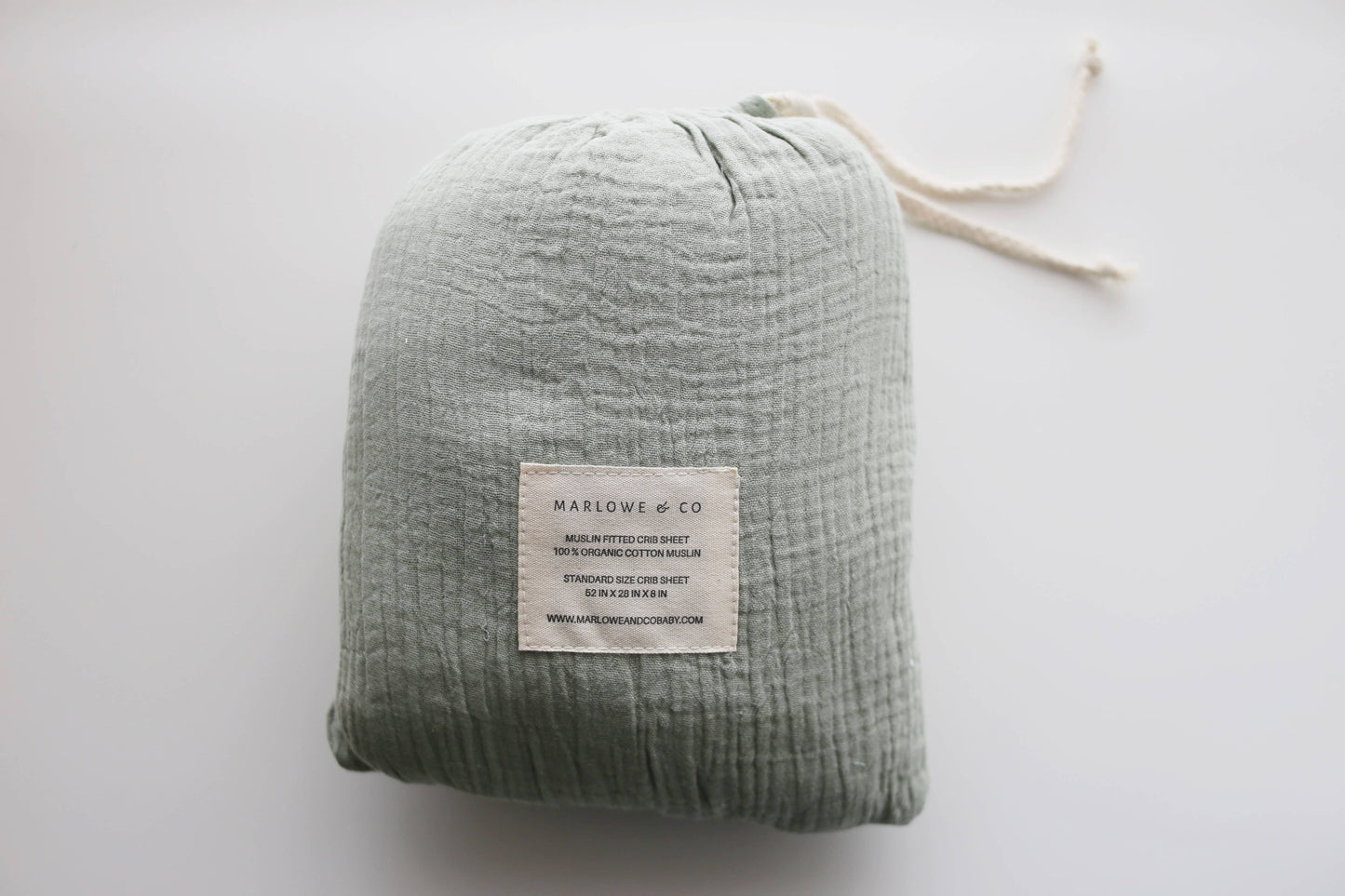 Roman Green Cotton Muslin Crib Sheet