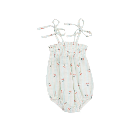 Cherry Smocked Bubble