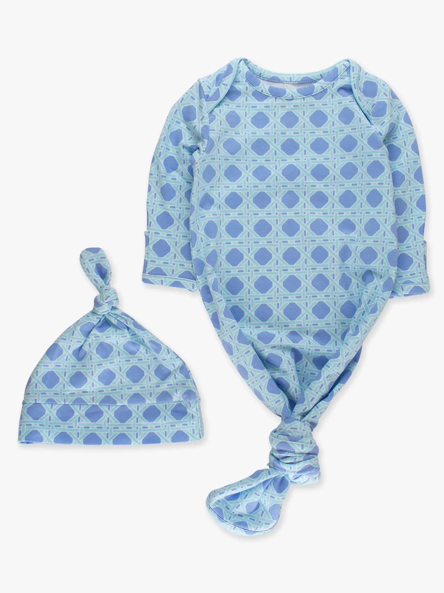 Knotted Sleep Gown & Hat Set