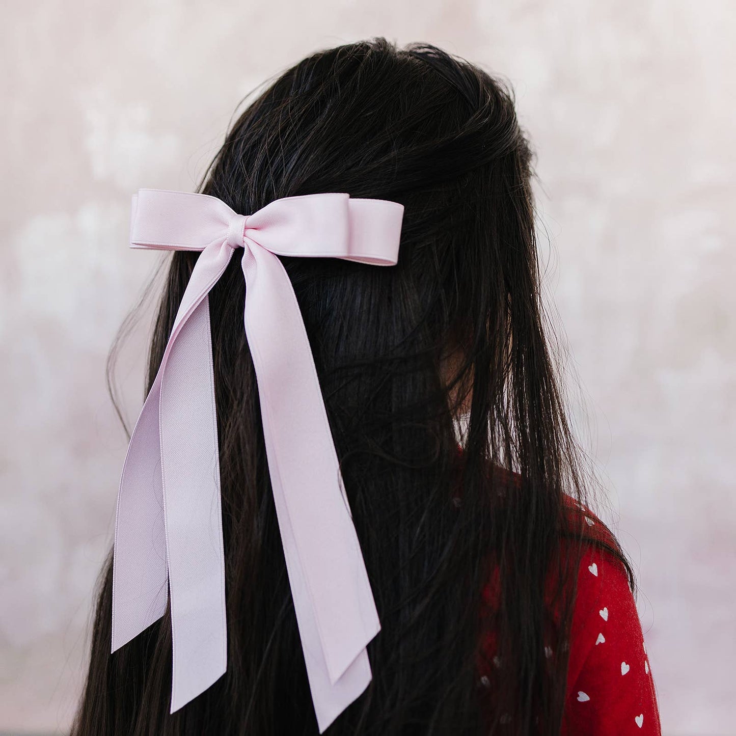 Blush Double Stacked Extra Long Silky Ribbon Bows