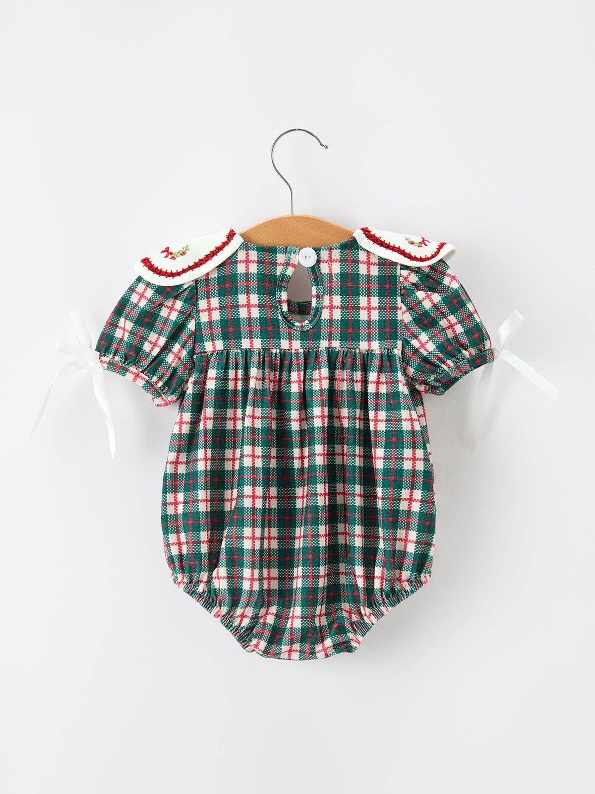 Christmas Plaid Wreath Romper