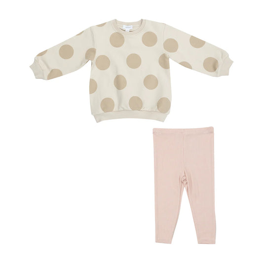 Beige Dot Sweatshirt/Legging