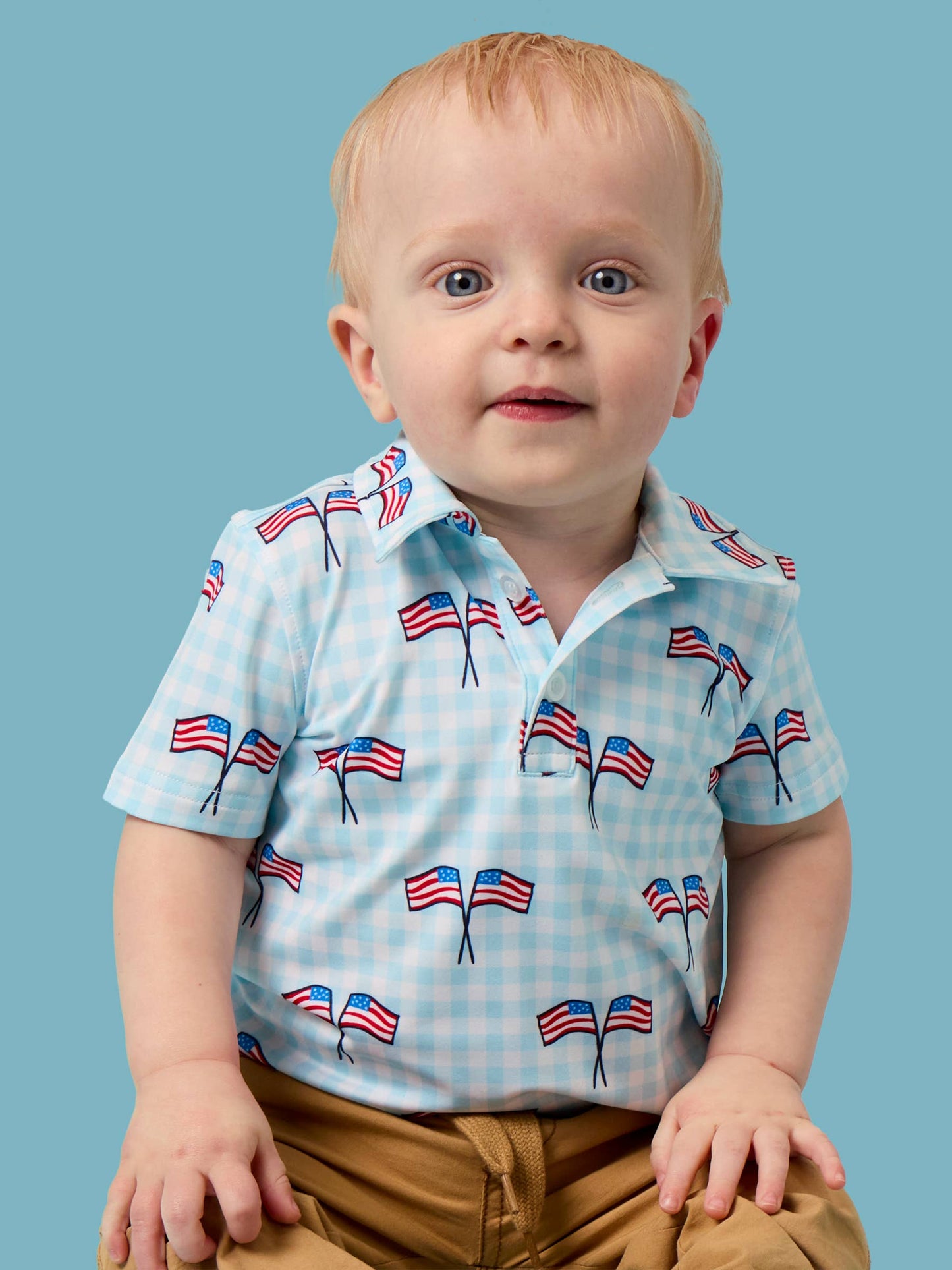Blue Patriotic Performance Polo