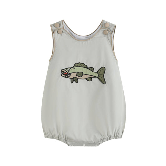 Khaki Fish Bubble Romper