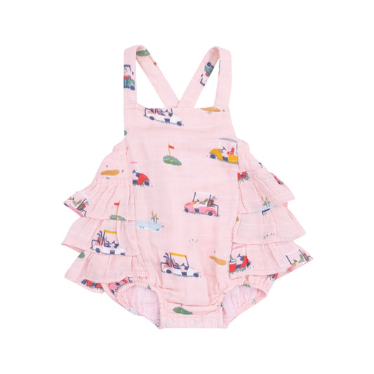 Golf Cart Sunsuit-Pink