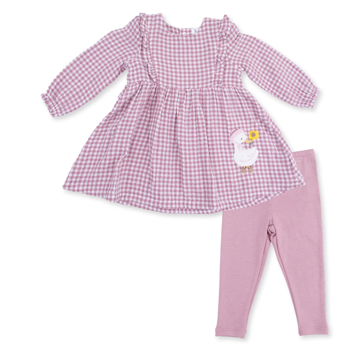 Berry Gingham- Ruffle Dress & Legging