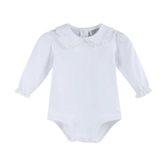 White Lace Collared Bodysuit