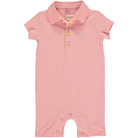 Pink Pique Polo Romper