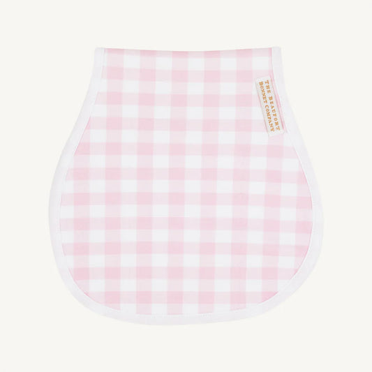 Pink Gingham Burp Cloth
