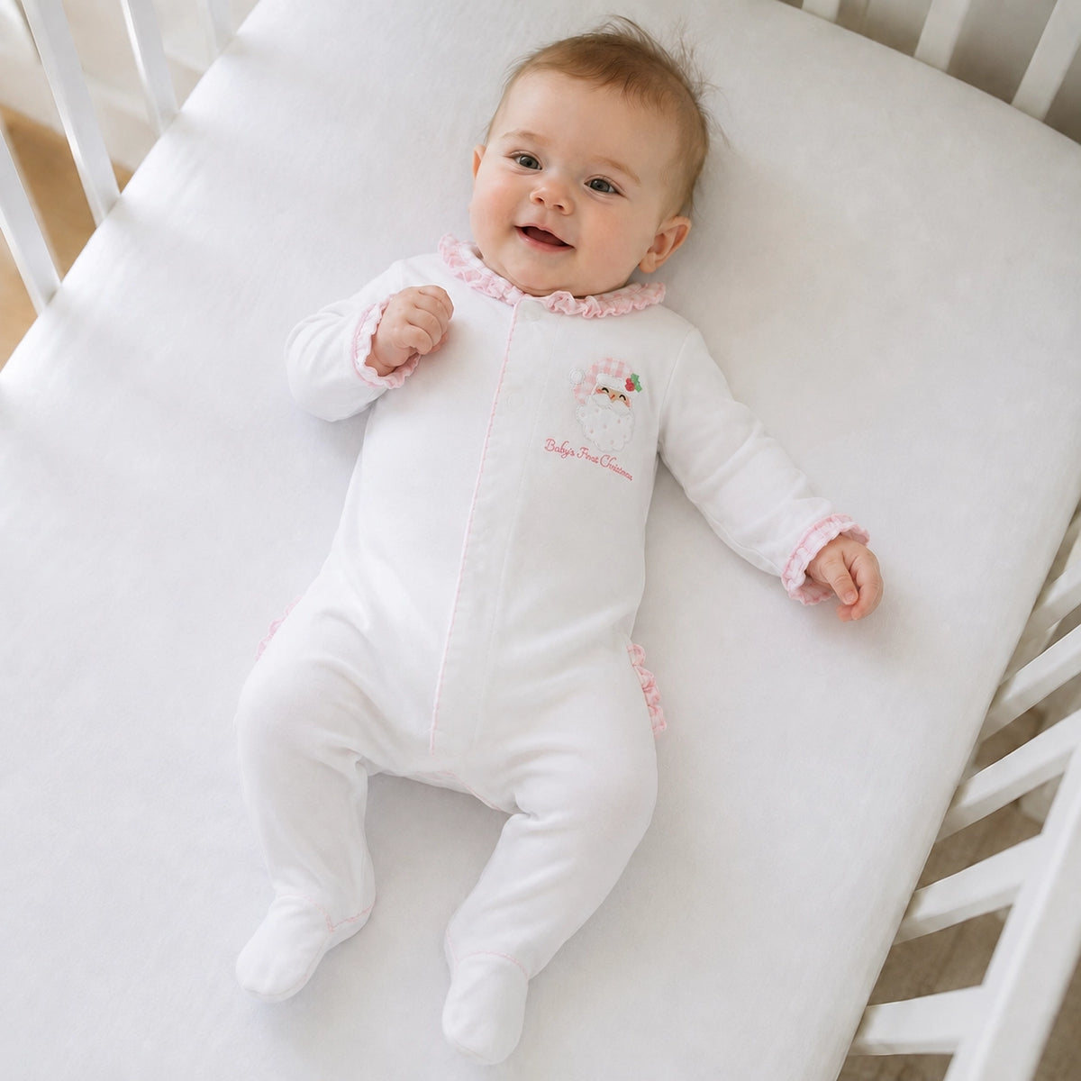 Baby's First Christmas Footie- Pink