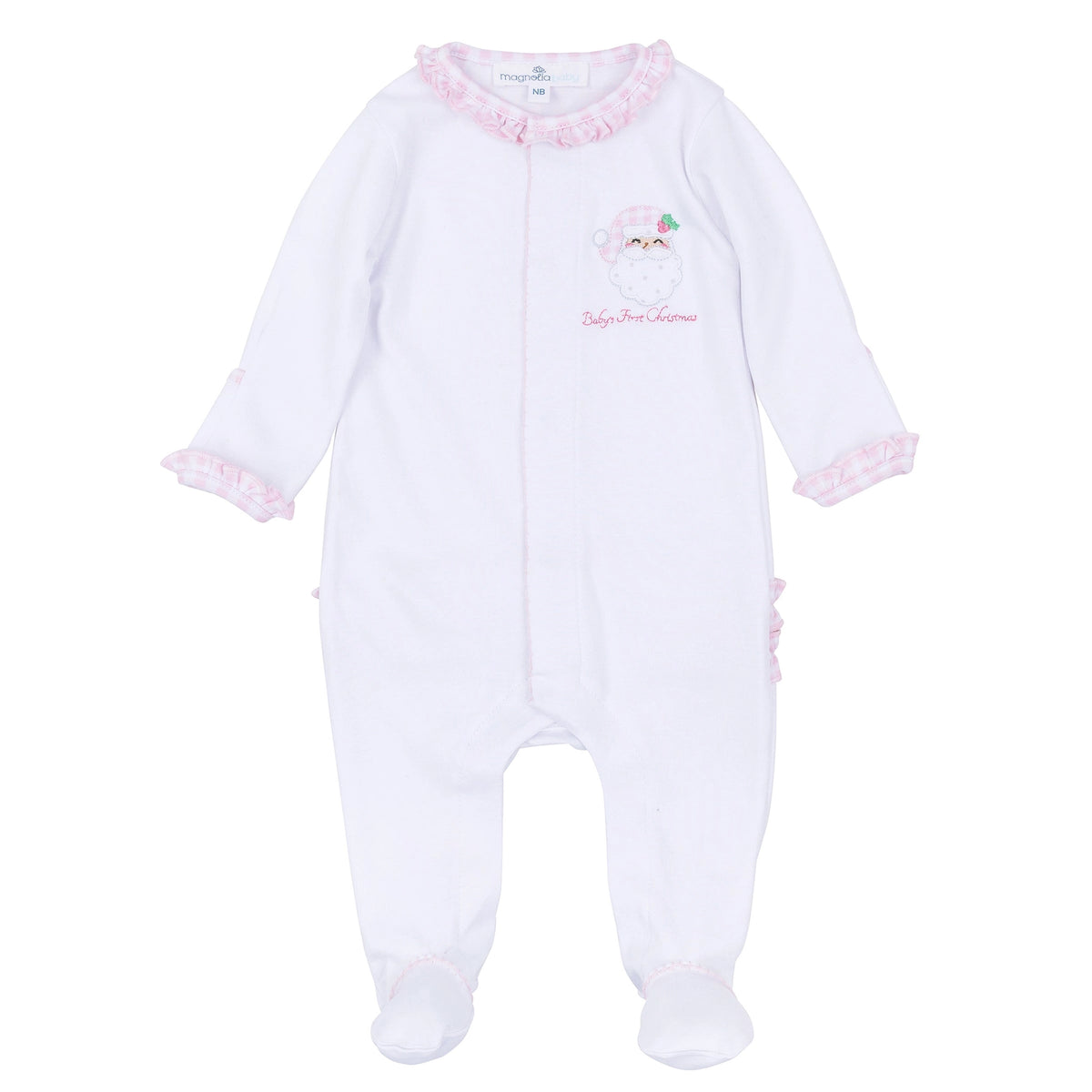 Baby's First Christmas Footie- Pink