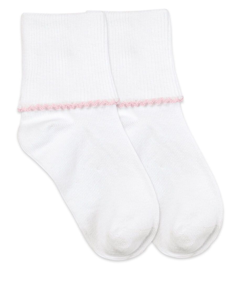 Smooth Toe Tatted Pink Edge Socks
