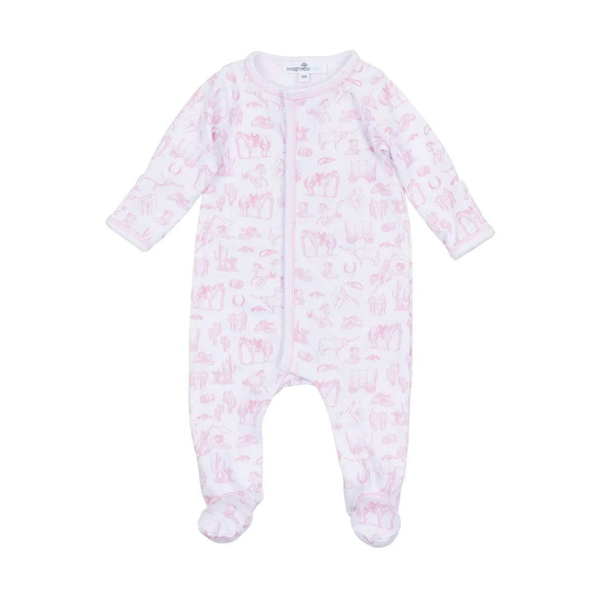 Wild West Pink Toile Footie