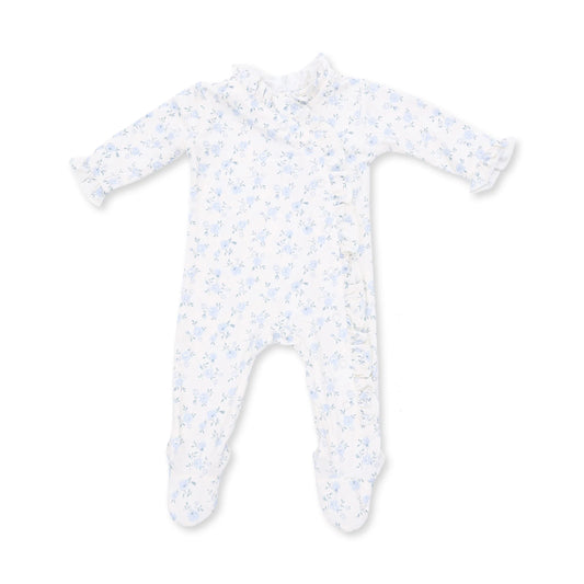 Kimono Ruffle Footie- Rose Briar