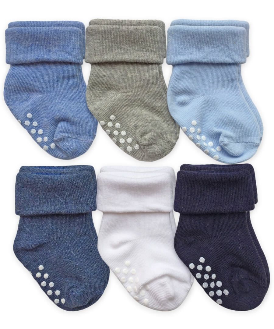 Non-Skid Cuff Sock 6 Pair Pack
