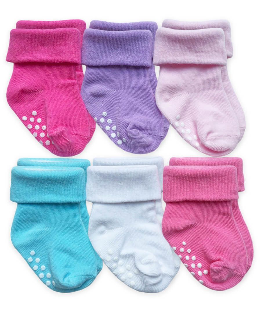Non-Skid Cuff Sock 6 Pair Pack