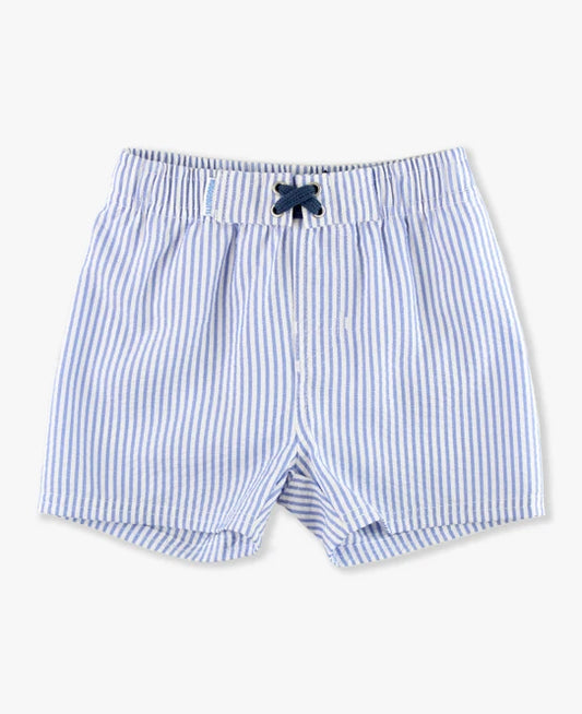 Periwinkle Blue Seersucker Swim Trunks