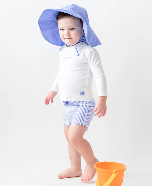 Periwinkle Blue Seersucker Swim Shorties