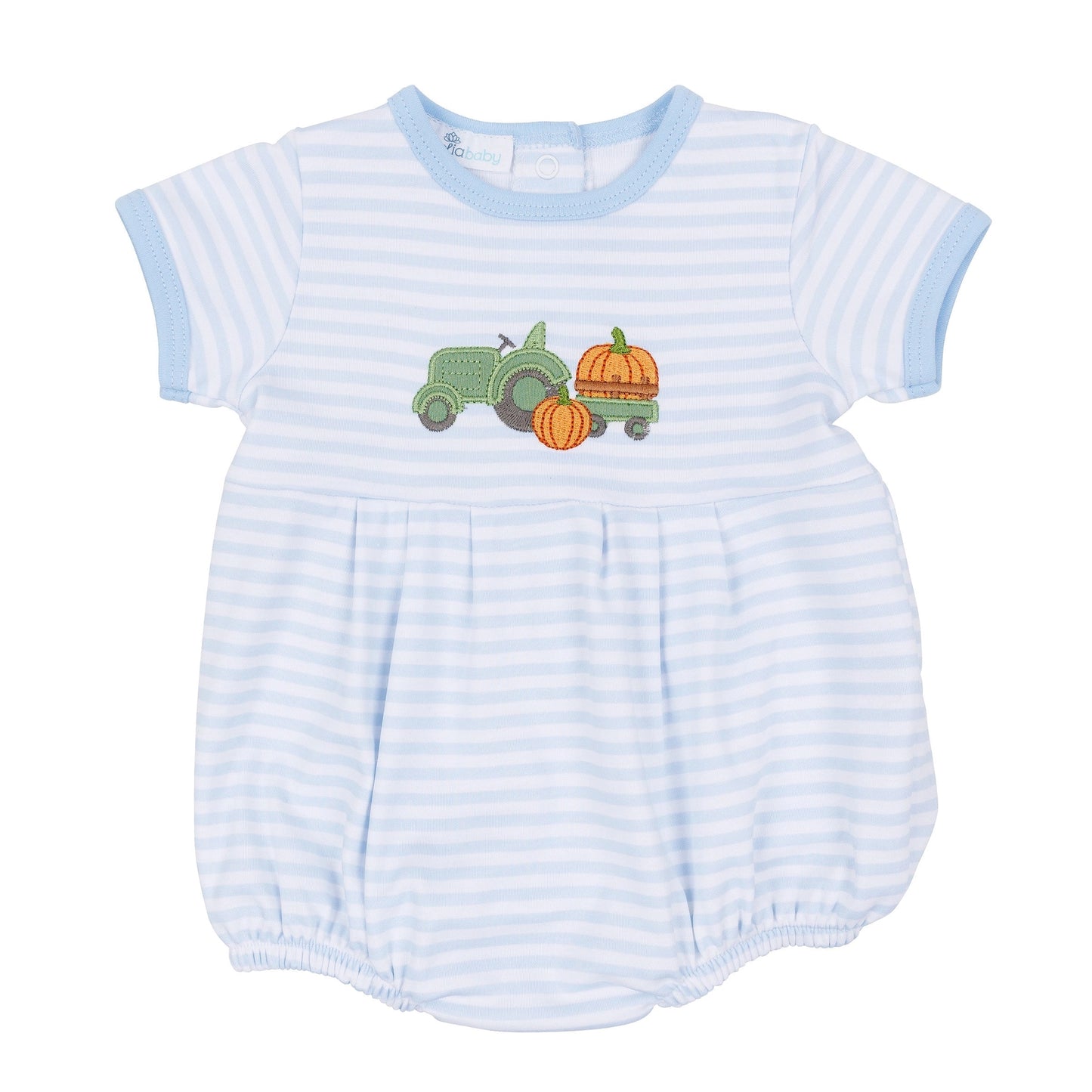 Pumpkin Tractor Applique Bubble