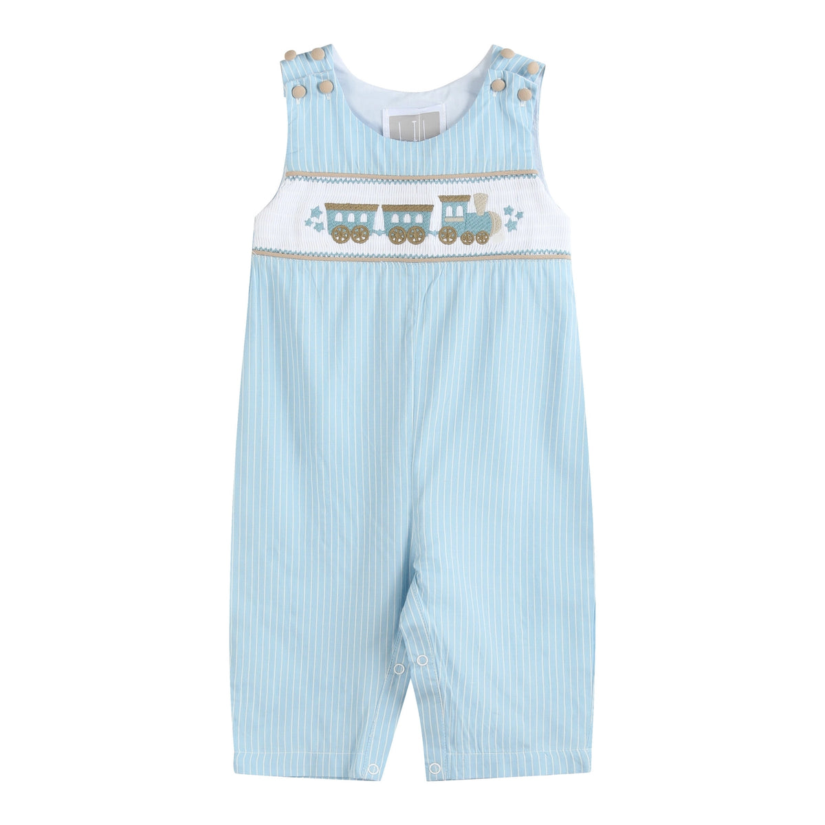 Train Smocked Overalls