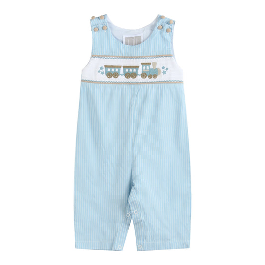 Train Smocked Overalls