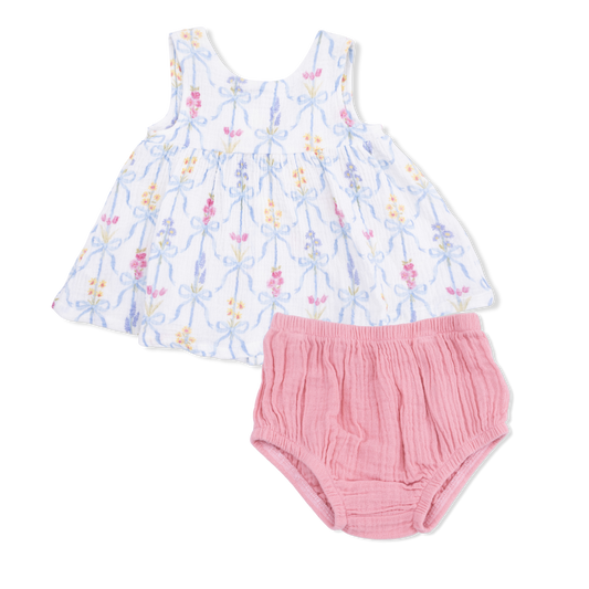 Ribbon Bouquets Dress & Bloomer