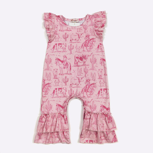Pink Western Romper/Dress