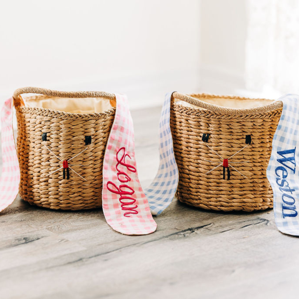Gingham Kids Easter Basket