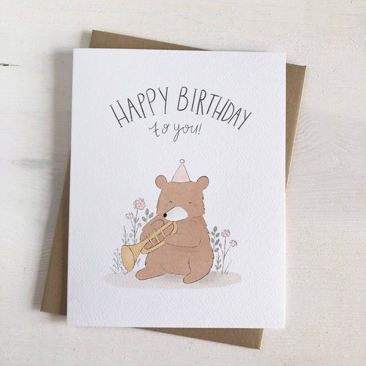 Happy Birthday Bear - Woodland Birthday Greeting Card