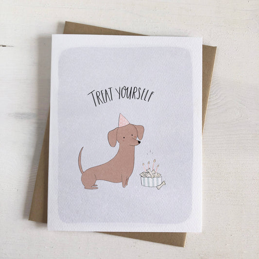 Treat Yourself - Dog Birthday Greeting Card